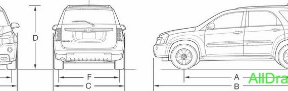 Chevrolet Equinox (2007) (Шевроле Эукинокс (2007)) - чертежи (рисунки) автомобиля